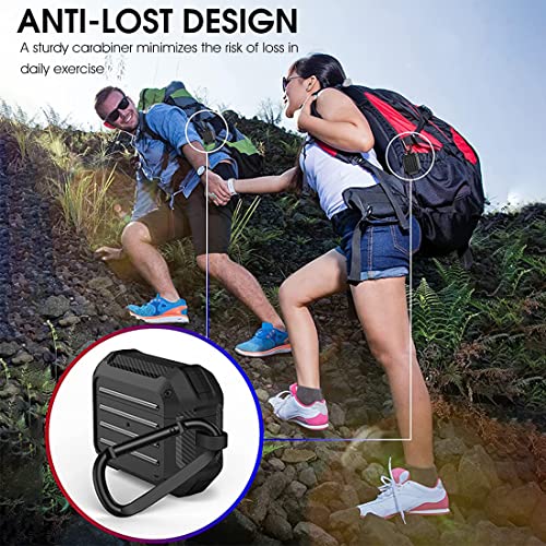 ZIBUYU® Heavy Duty Protective Case for AirPods Pro C(2019) harging Case, with Carabiner Shockproof Support Wireless Charging (Black) ZIBUYU® Heavy Duty Protective Case for AirPods Pro C(2019) harging Case, with Carabiner Shockproof Support Wireless Charging (Black)